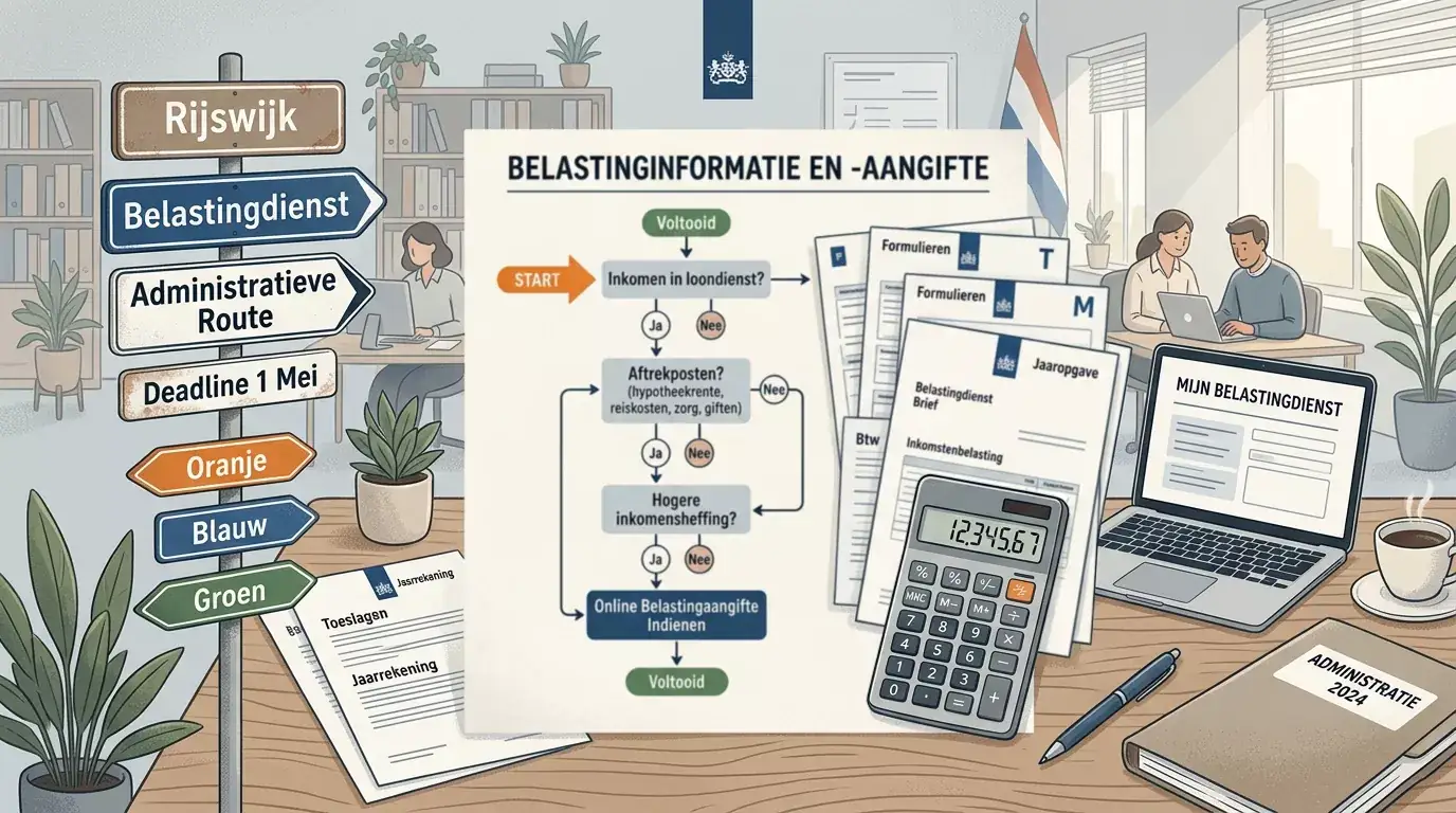 Documenten en keuzepad voor belastinginformatie en meldingen